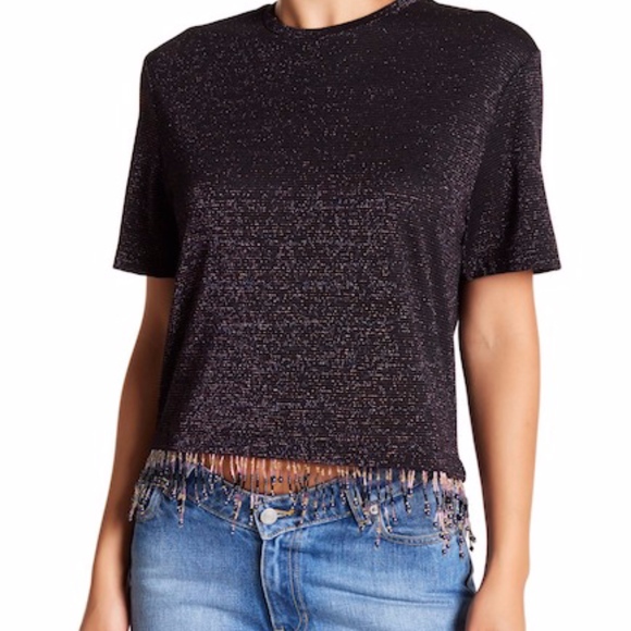Opening Ceremony Tops - Opening Ceremony Beaded Boxy Tee